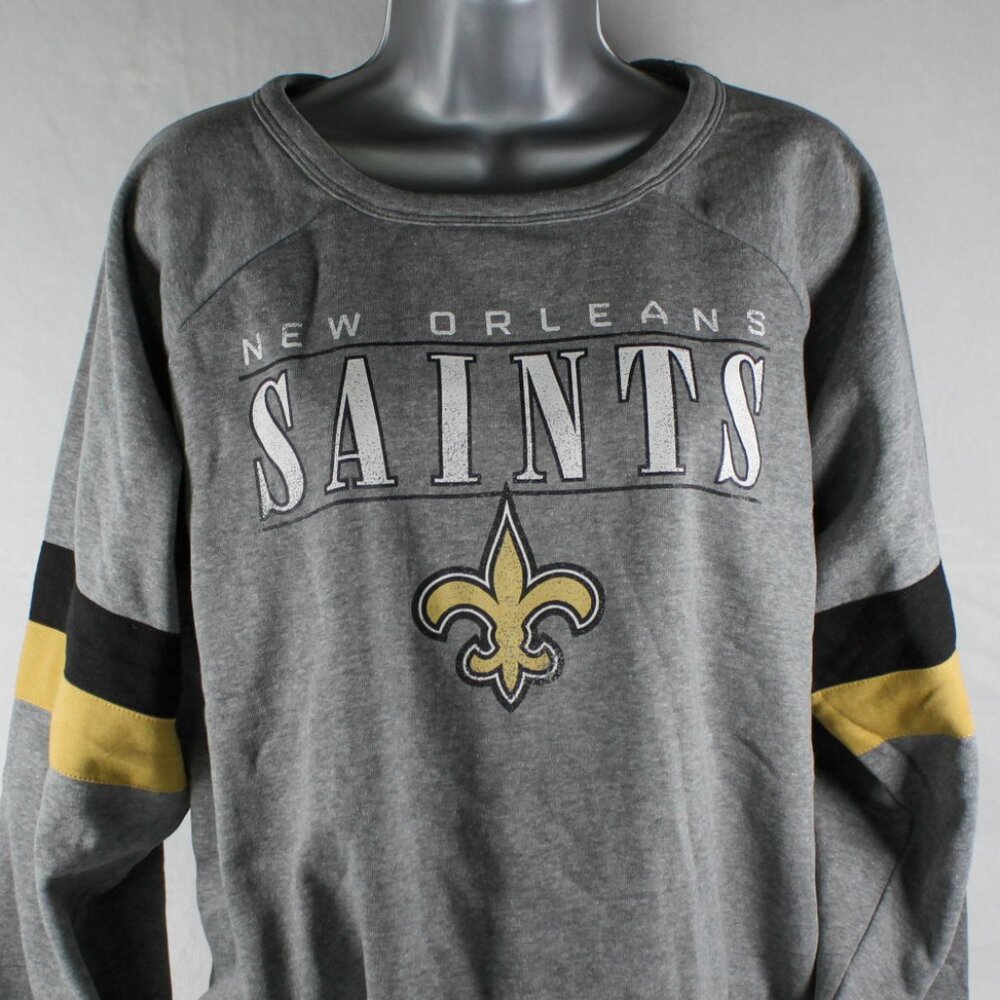 New Orleans Saints Crew Neck Long Sleeve Pullover Sweatshirt Women's XL